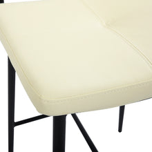 兩件套 39 英寸奶油色人造皮革和黑色低背吧高吧椅