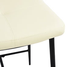 兩件套 36 英寸奶油色人造皮革和黑色低背吧檯椅