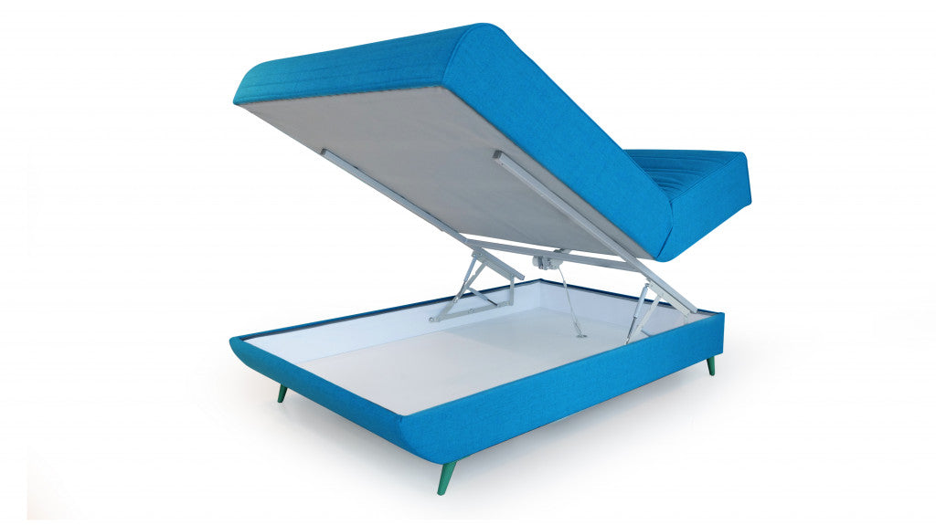 Full Adjustable Turquoise Upholstered 100% PolyesterNo Bed With Mattress