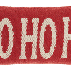 12" X 22" Red Zippered Handmade 100% Cotton Christmas Throw Pillow