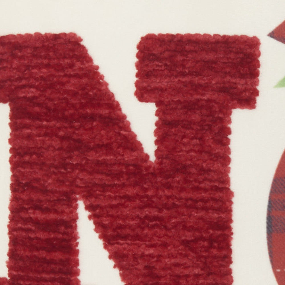 12" X 22" Red Zippered Handmade Polyester Christmas Throw Pillow