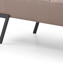 57 英寸灰褐色和黑色軟墊臥室長凳