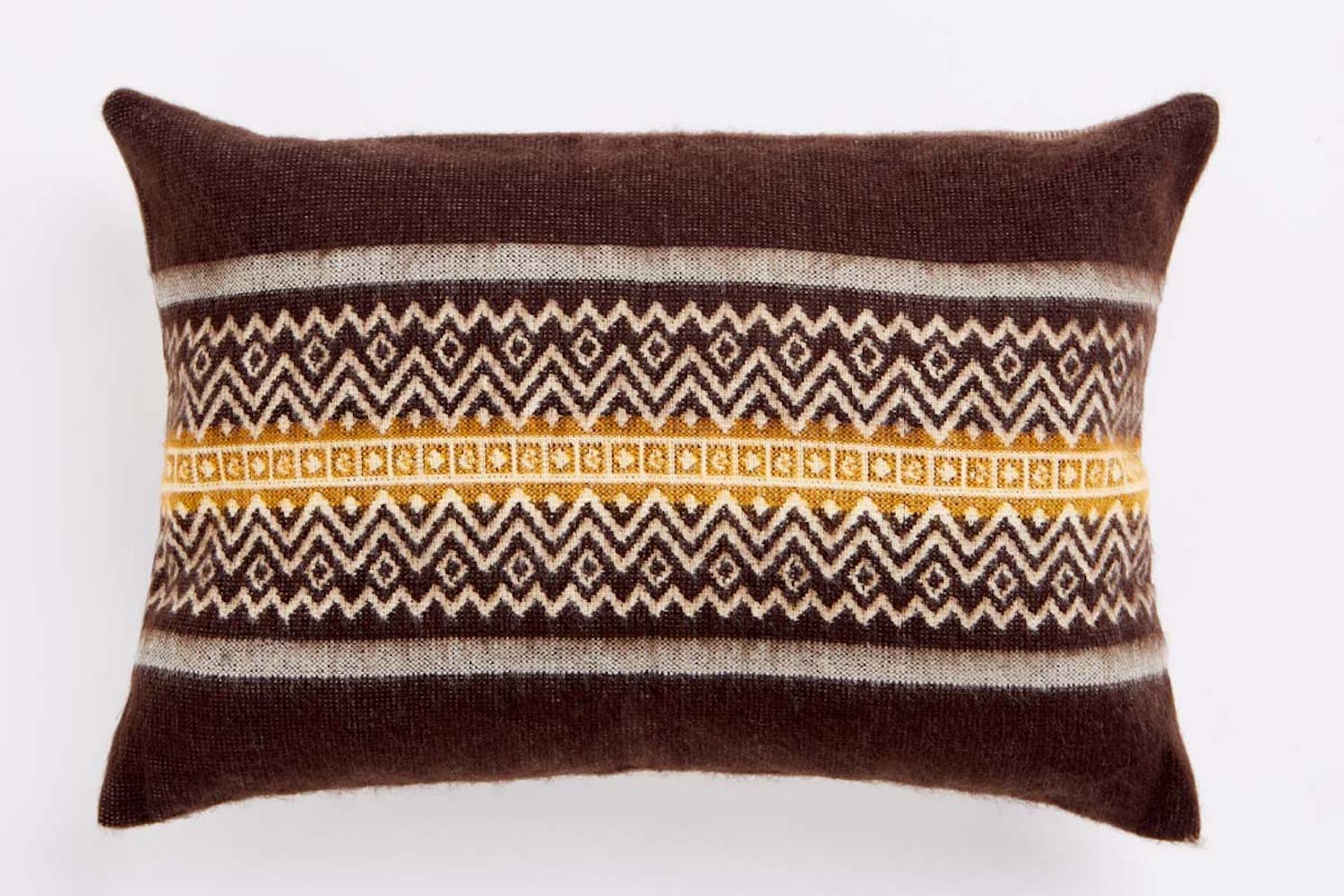 20" X 14" Brown And White Bear Zippered Acrylic Lumbar Pillow Cover