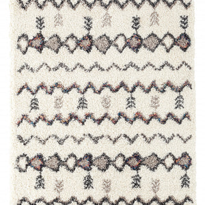 9' X 12' Gray And Ivory Moroccan Stain Resistant Area Rug