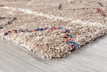 8' x 12' Beige and Brown Moroccan Geo Stain Resistant Area Rug