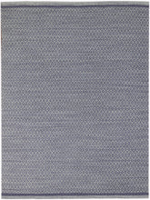 8' X 10' Blue And White Wool Geometric Flatweave Area Rug