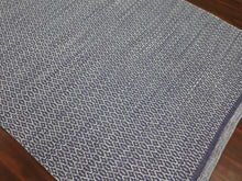 8' X 10' Blue And White Wool Geometric Flatweave Area Rug