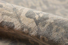 8' X 10' Gray Pearl Wool Damask Handmade Area Rug