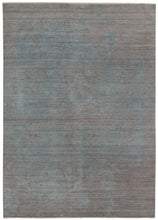 8' X 10' Gray Pearl And Silver New Zealand Lambs Wool Damask Hand Knotted Area Rug With Fringe