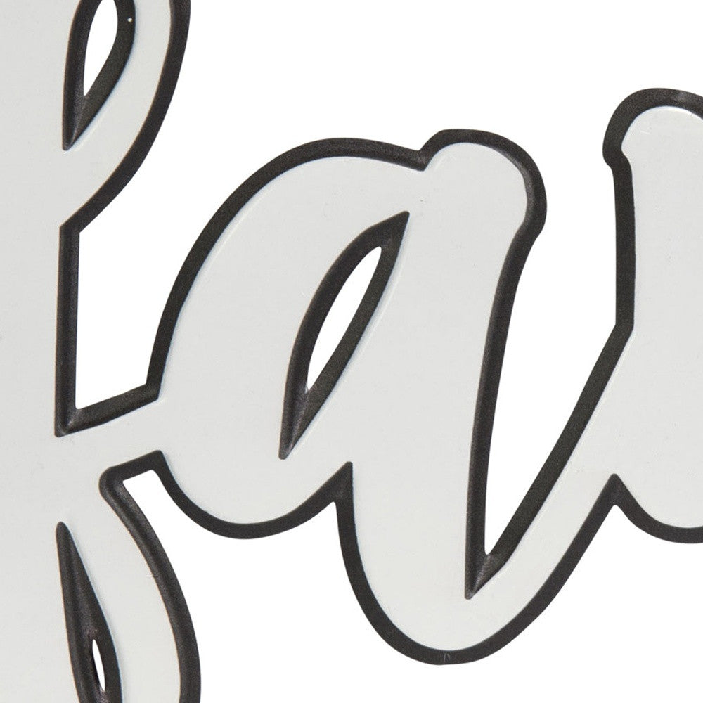 White And Black Metal Family Wall Decor