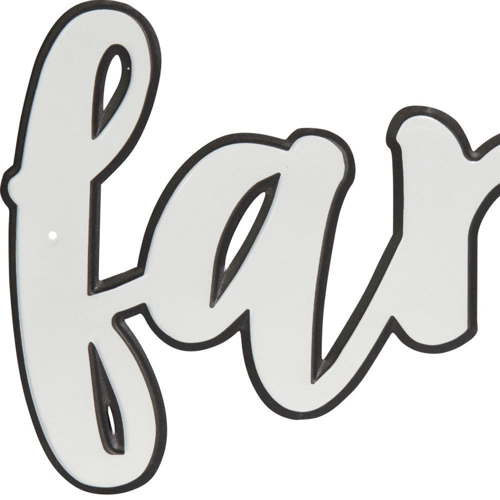 White And Black Metal Family Wall Decor