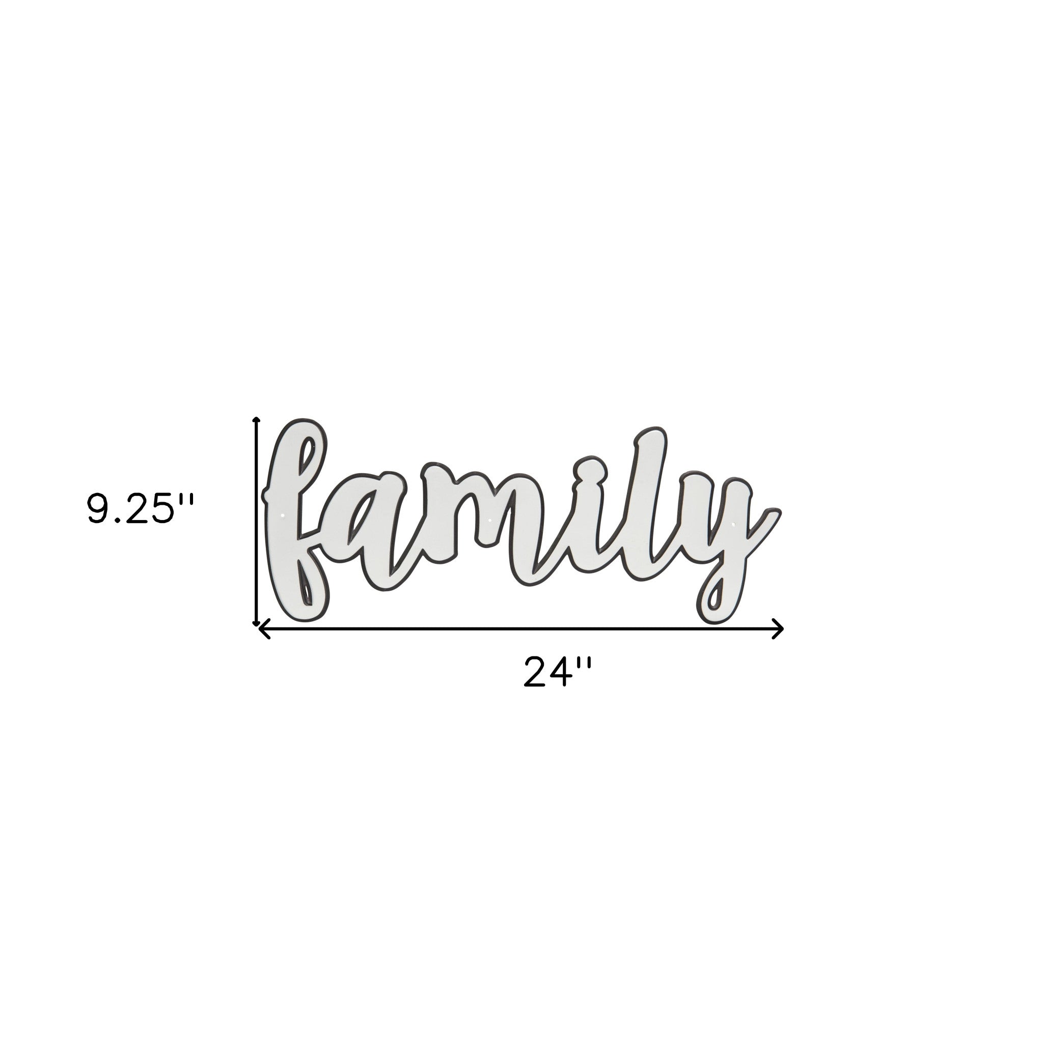 White And Black Metal Family Wall Decor