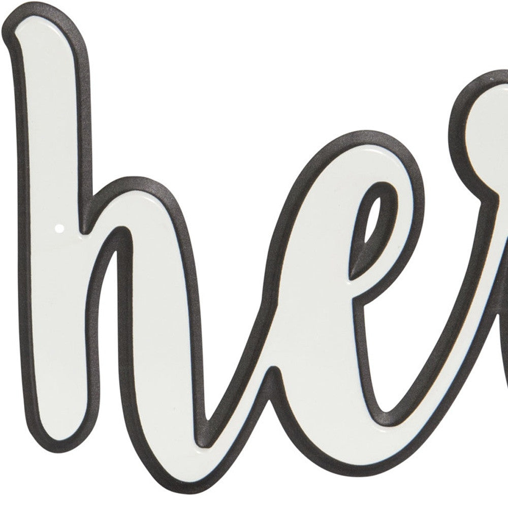 Juego de dos adornos de pared de metal blanco y negro para él y para ella