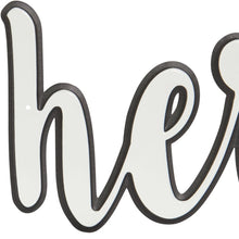 Juego de dos adornos de pared de metal blanco y negro para él y para ella