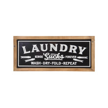 Black And White Metal Laundry Wall Decor