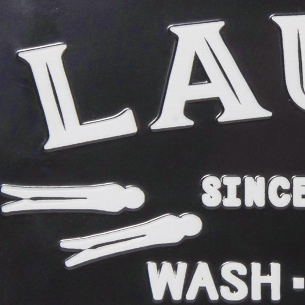 Black And White Metal Laundry Wall Decor