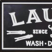 Black And White Metal Laundry Wall Decor