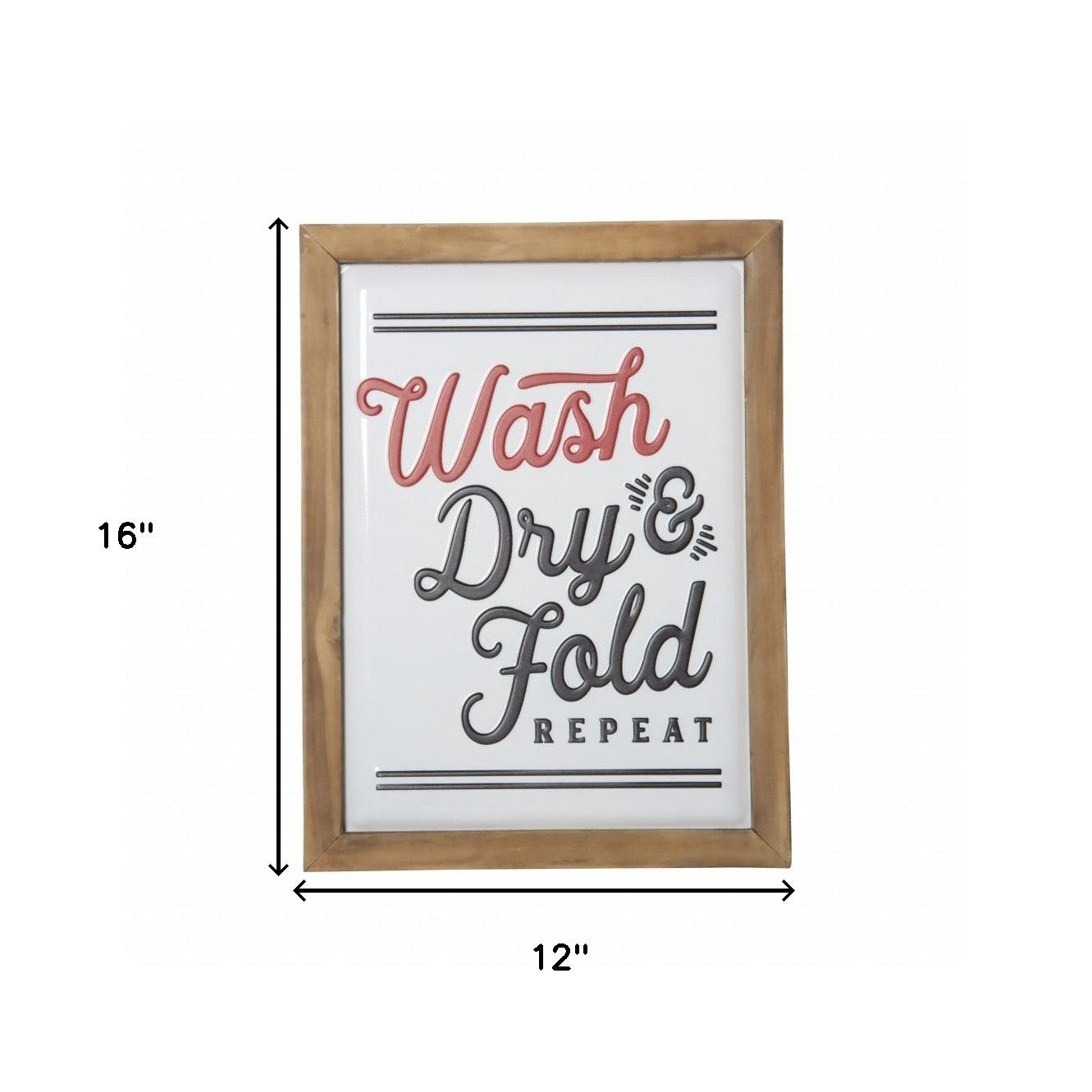 Black and Red Wash Dry Fold Repeat Laundry Room Wall Decor