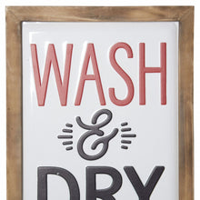 Black and Red Metal Wash and Dry Laundry Room Wall Decor