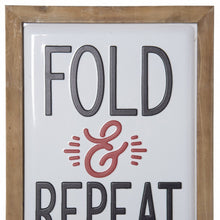 Black and White Metal Fold and Repeat Laundry Room Wall Decor