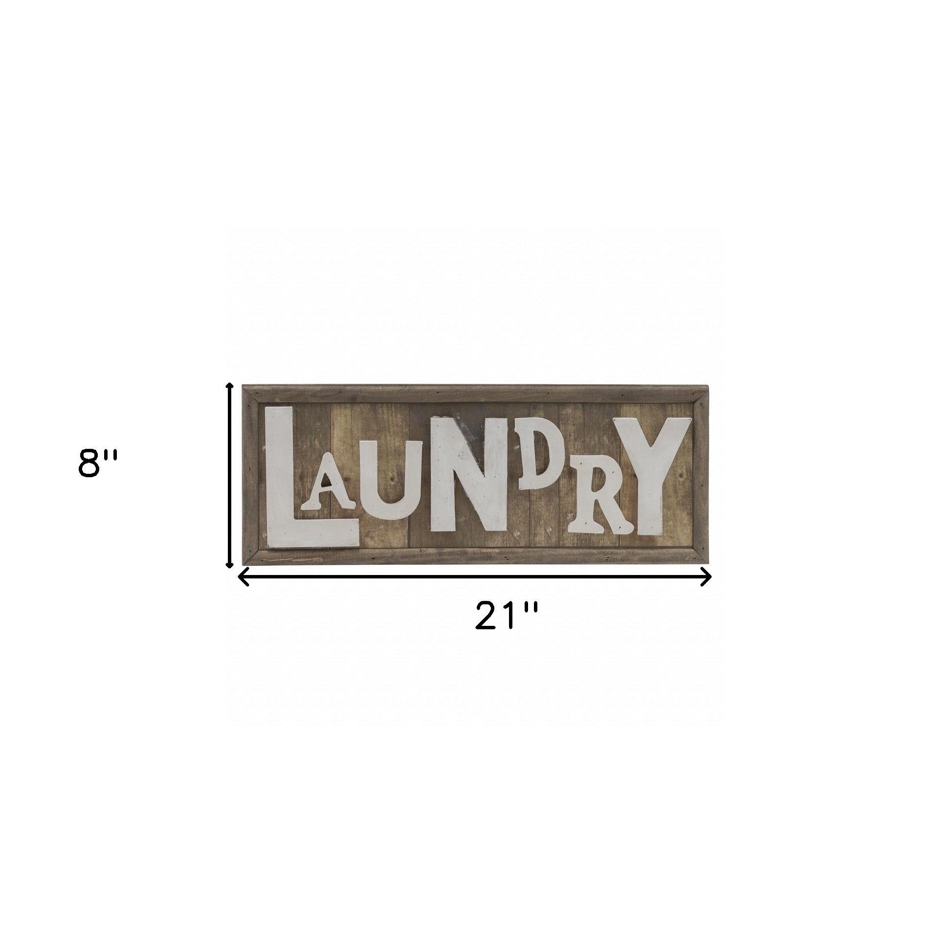 Brown And White Manufactured Wood Laundry Wall Decor