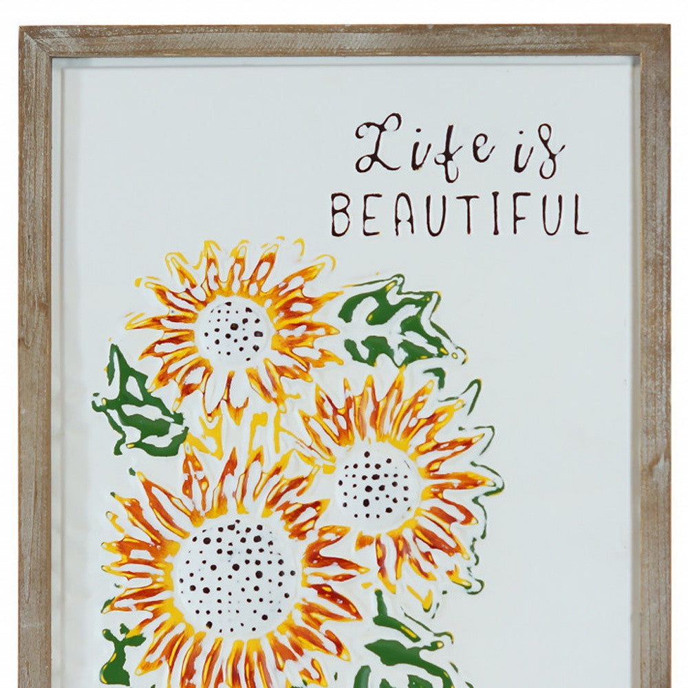 Black Manufactured Wood Life Is Beautiful Wall Decor