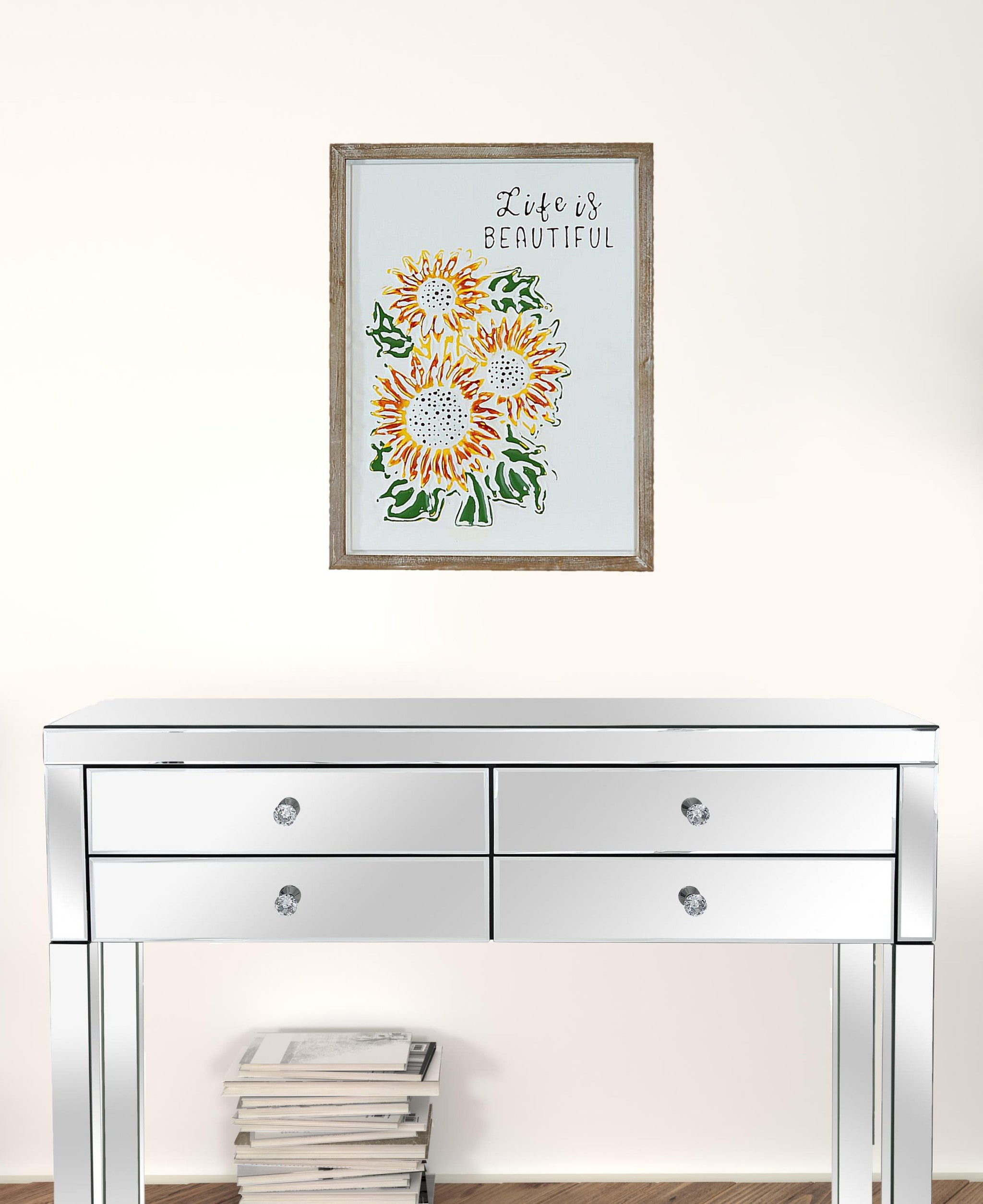 Black Manufactured Wood Life Is Beautiful Wall Decor