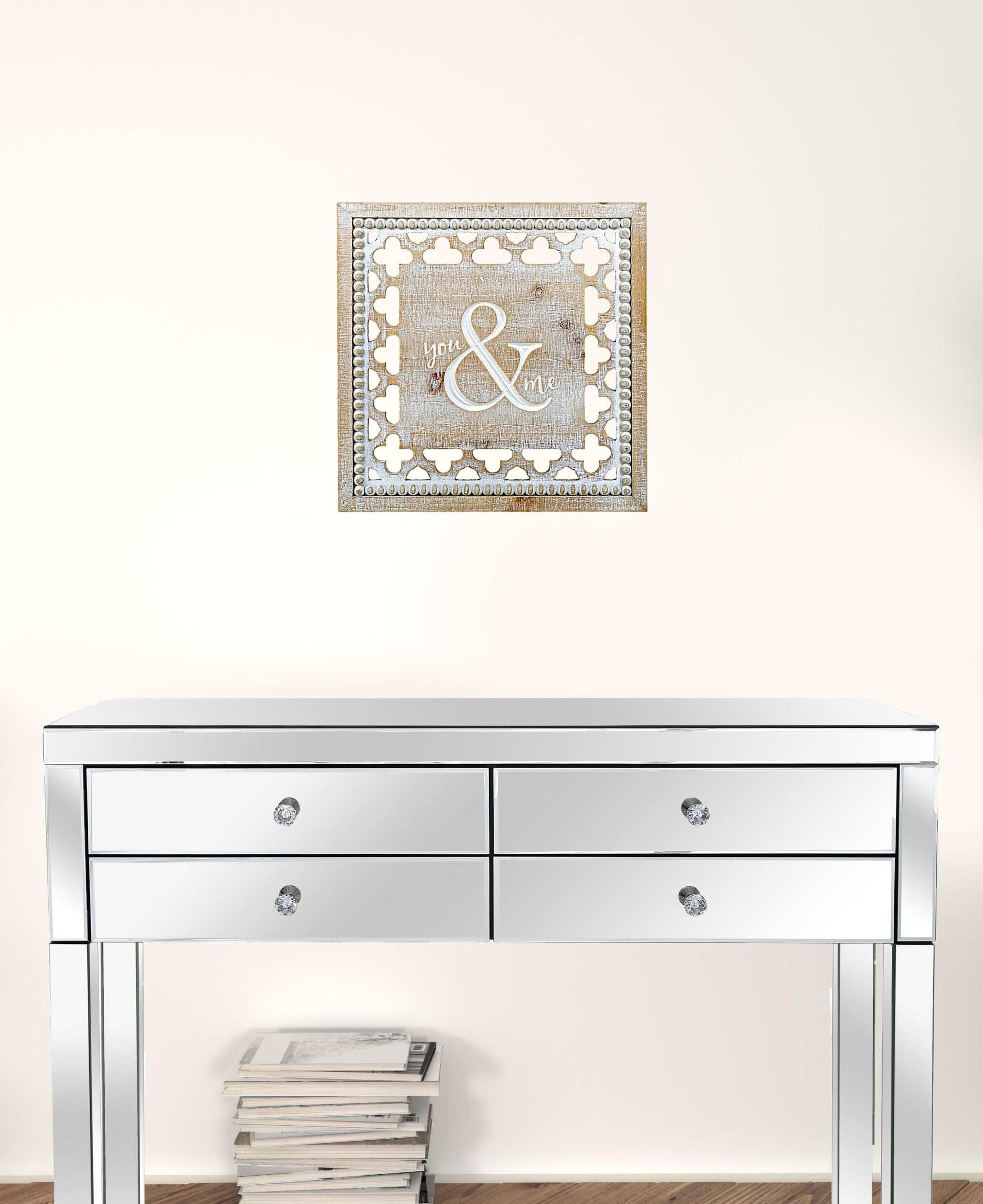 Brown And White Manufactured Wood You And Me Wall Decor