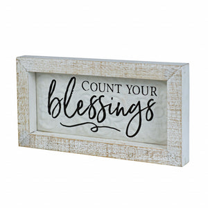 Black And White Manufactured Wood Count Your Blessings Wall Decor