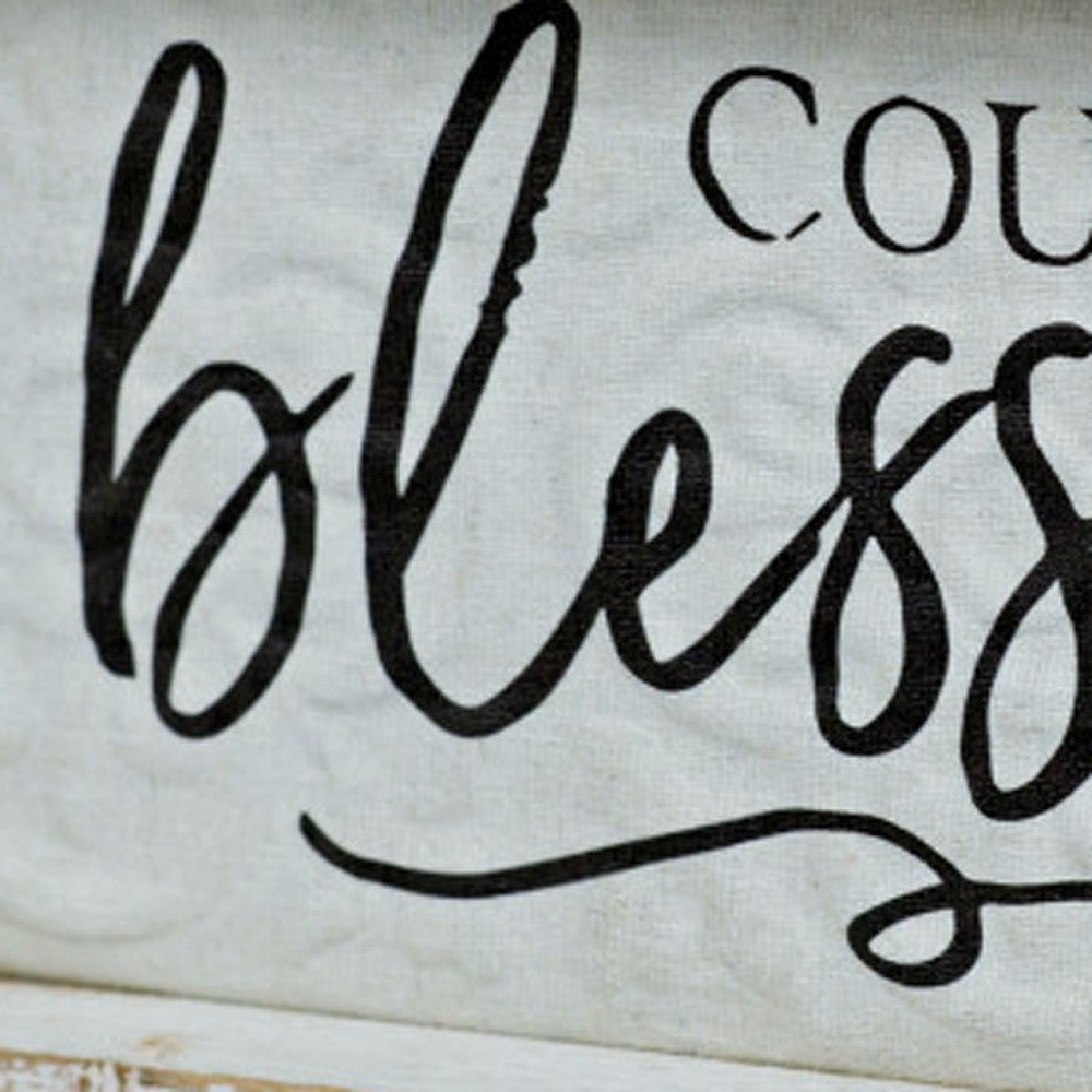 Black And White Manufactured Wood Count Your Blessings Wall Decor