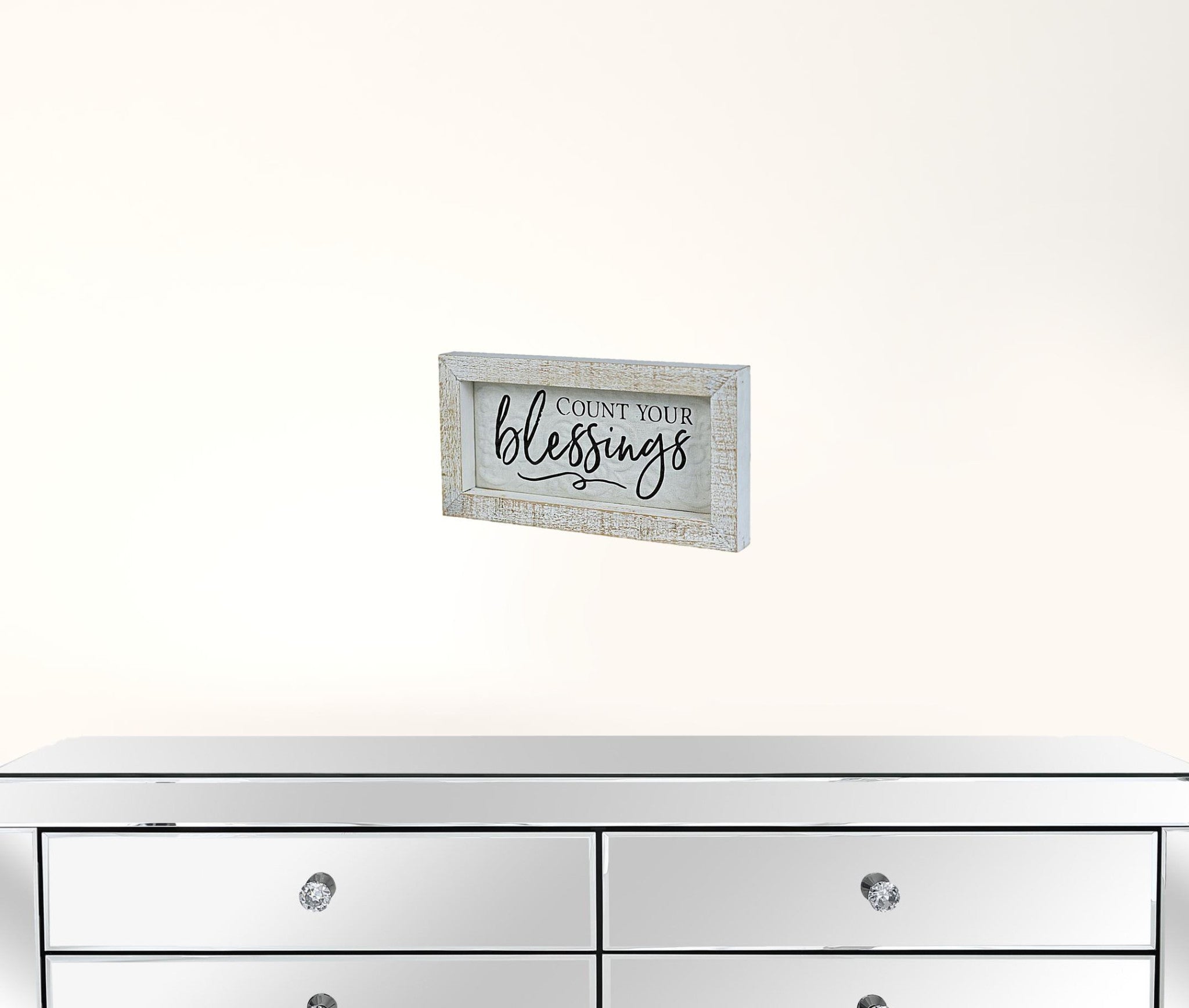 Black And White Manufactured Wood Count Your Blessings Wall Decor