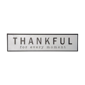 Black And White Metal Thankful For Every Moment Wall Decor