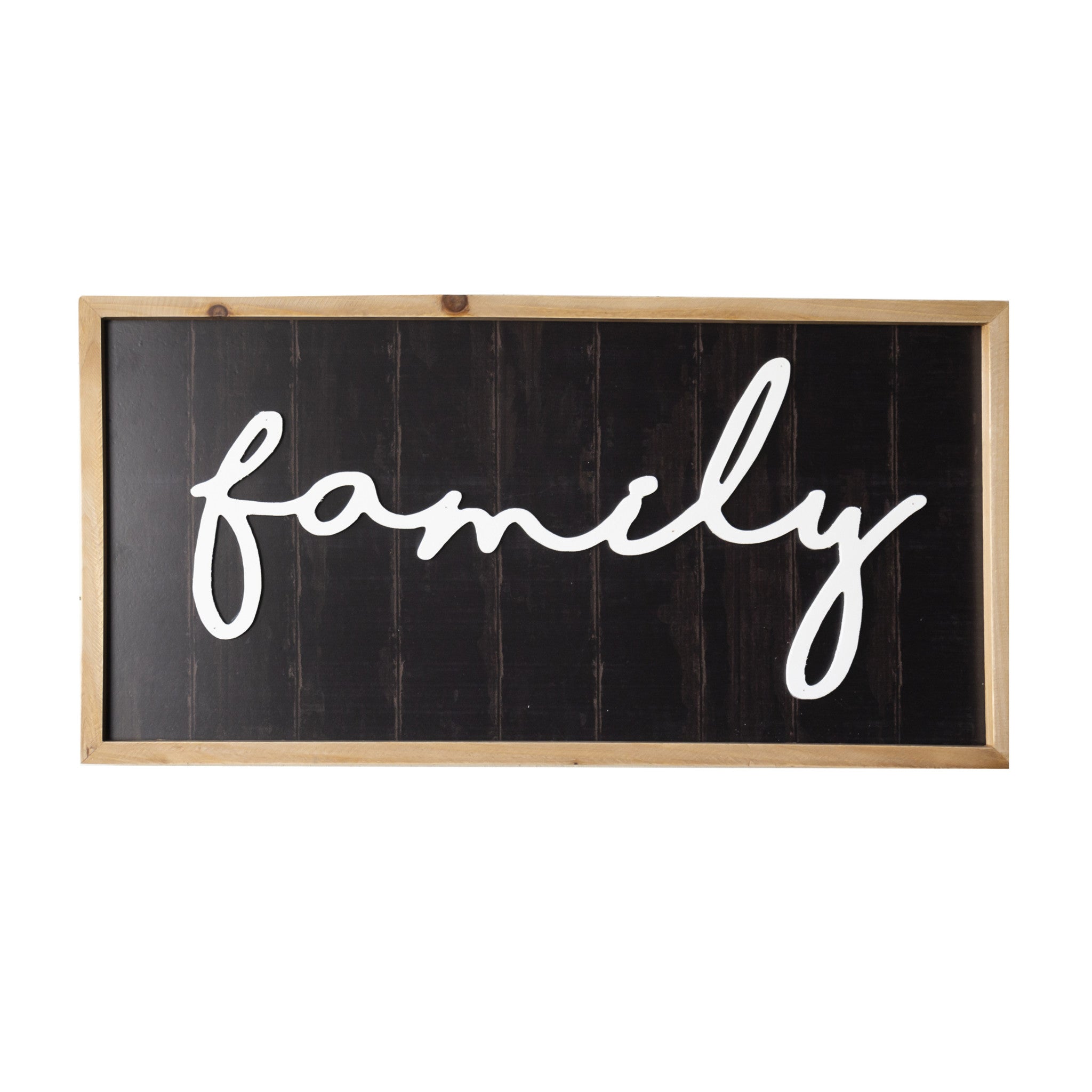 Black And White Plank Family Framed Wall Decor