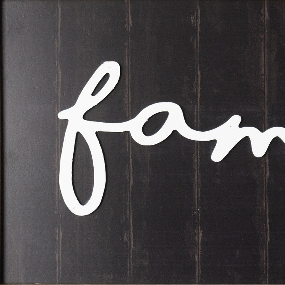 Black And White Plank Family Framed Wall Decor