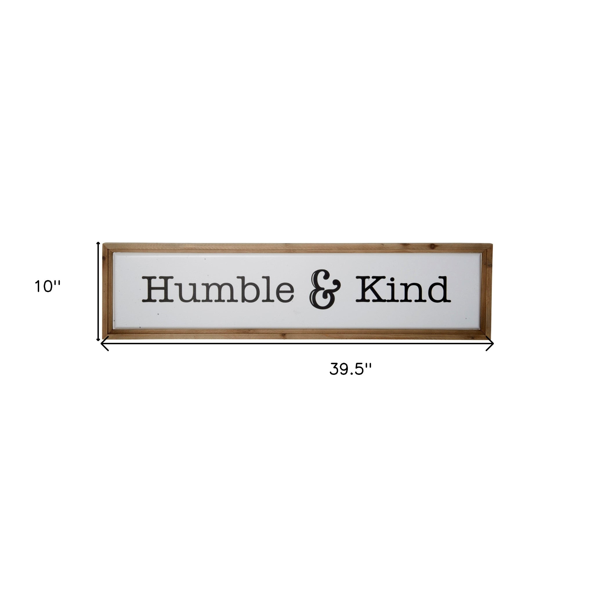 Black And White Metal and Wood Humble And Kind Wall Decor