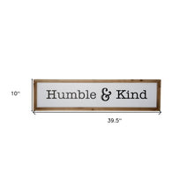 Black And White Metal and Wood Humble And Kind Wall Decor