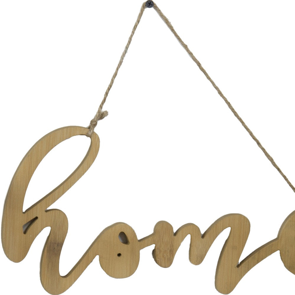 Home Natural Wood Sign Hanging on Rope Wall Decor