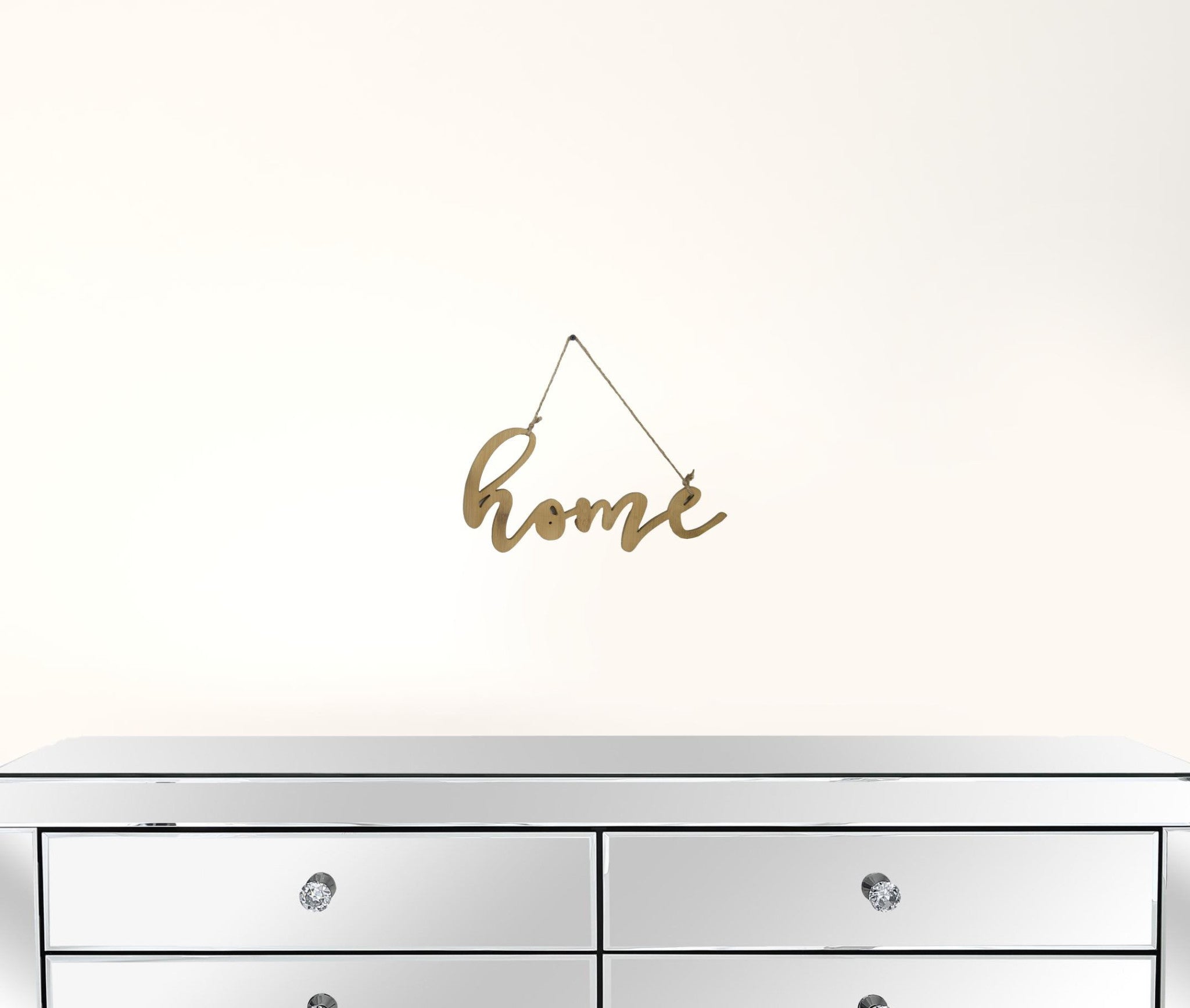 Home Natural Wood Sign Hanging on Rope Wall Decor