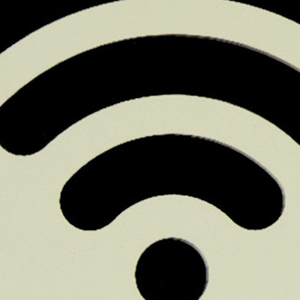18" Black And White Metal Wi-Fi Wall Decor