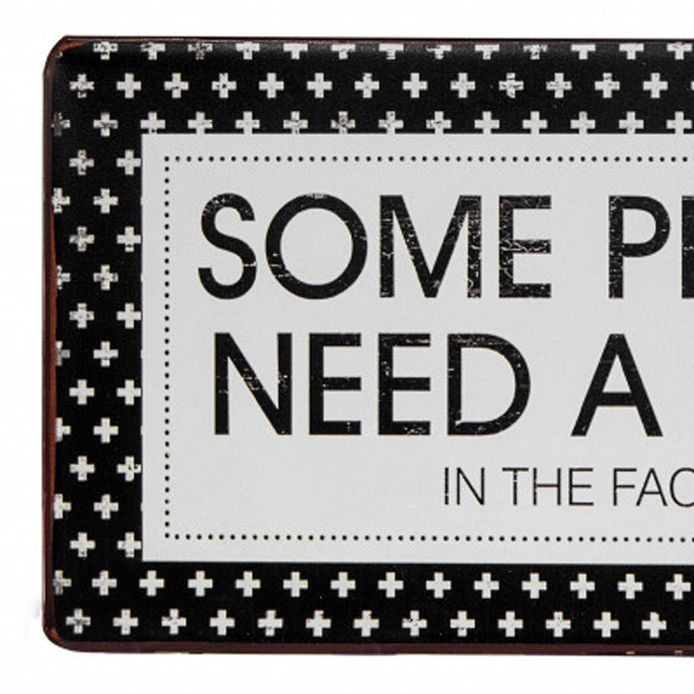 Black And White Metal Some People Just Need A High Five Wall Decor