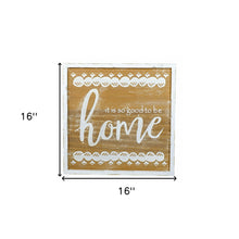 Brown And White It Is So Good To Be Home Wall Decor