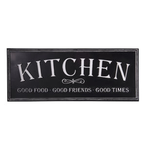 Black And White Metal Good Food Good Friends Good Times Kitchen Wall Decor