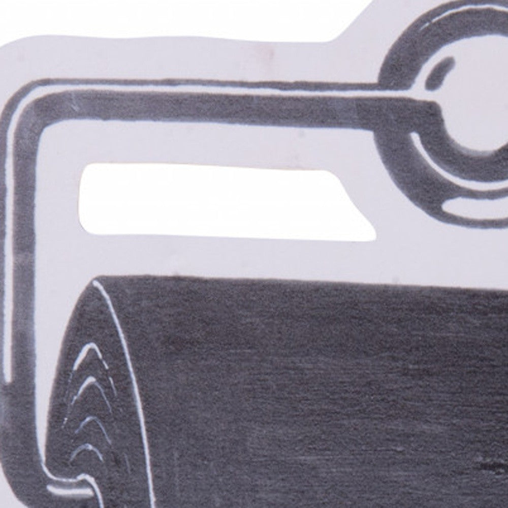 Black and White Metal Wipe Your Butt Bathroom Wall Decor