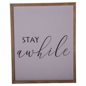 Black And White Stay Awhile Wall Decor