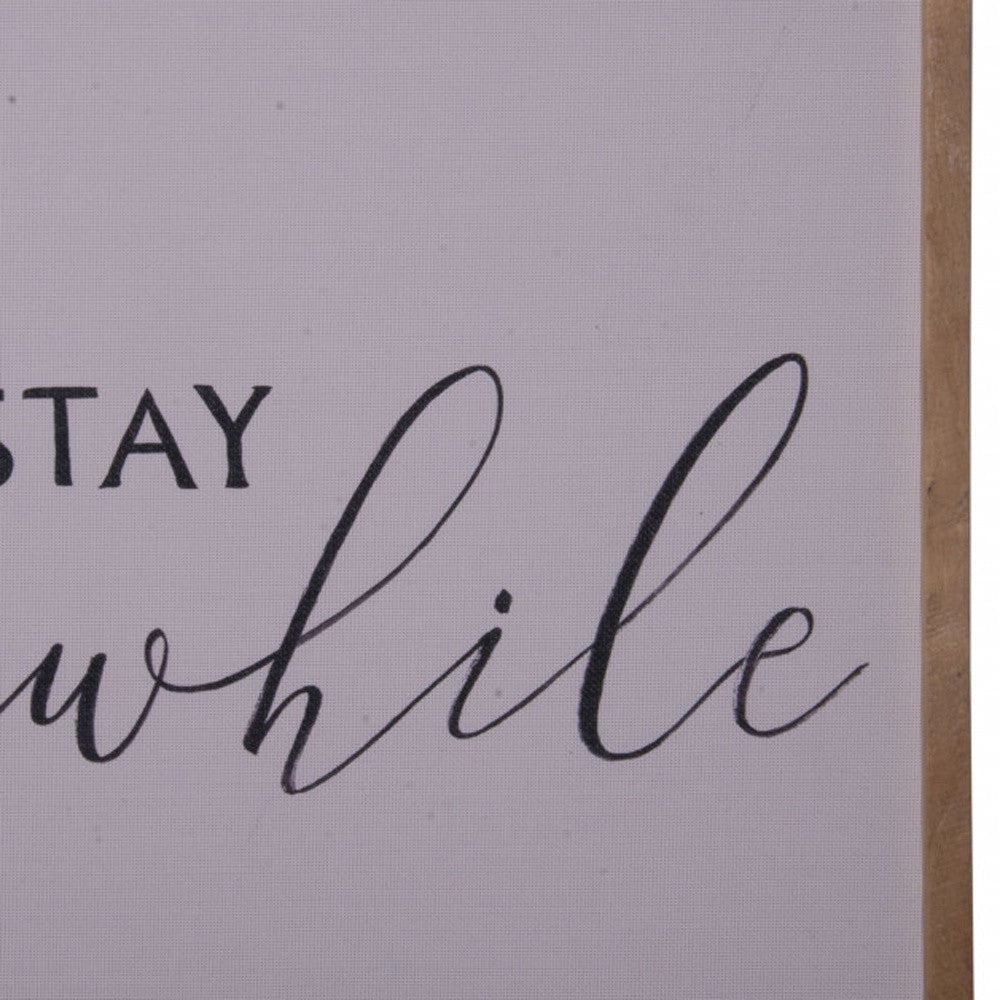 Black And White Stay Awhile Wall Decor