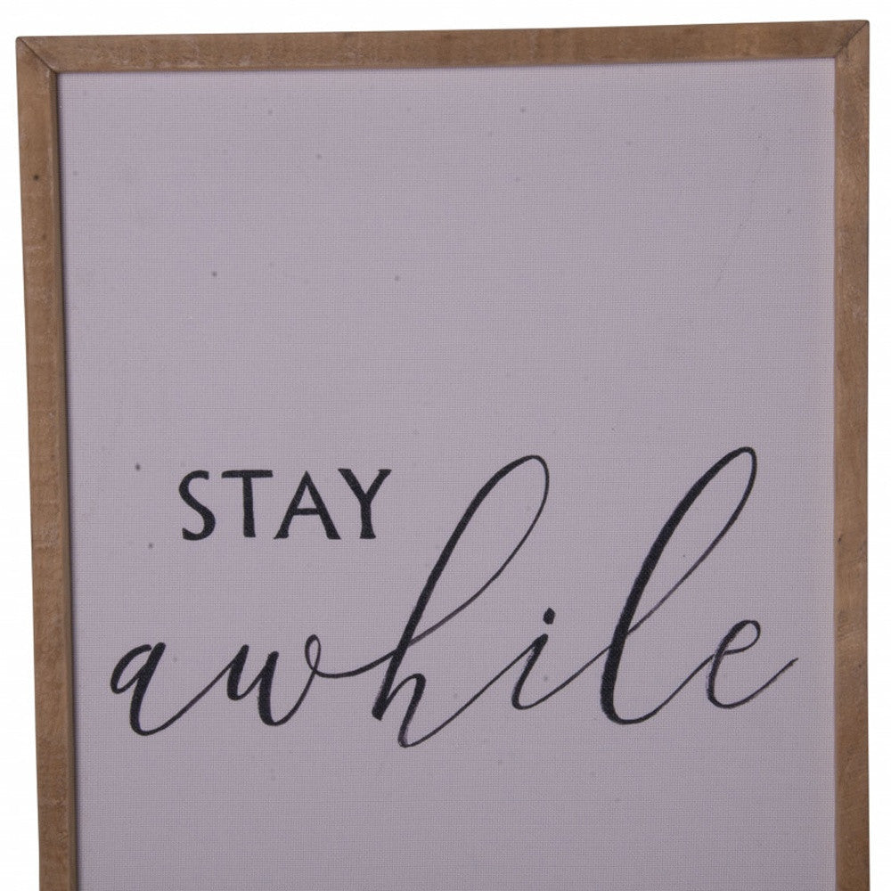 Black And White Stay Awhile Wall Decor