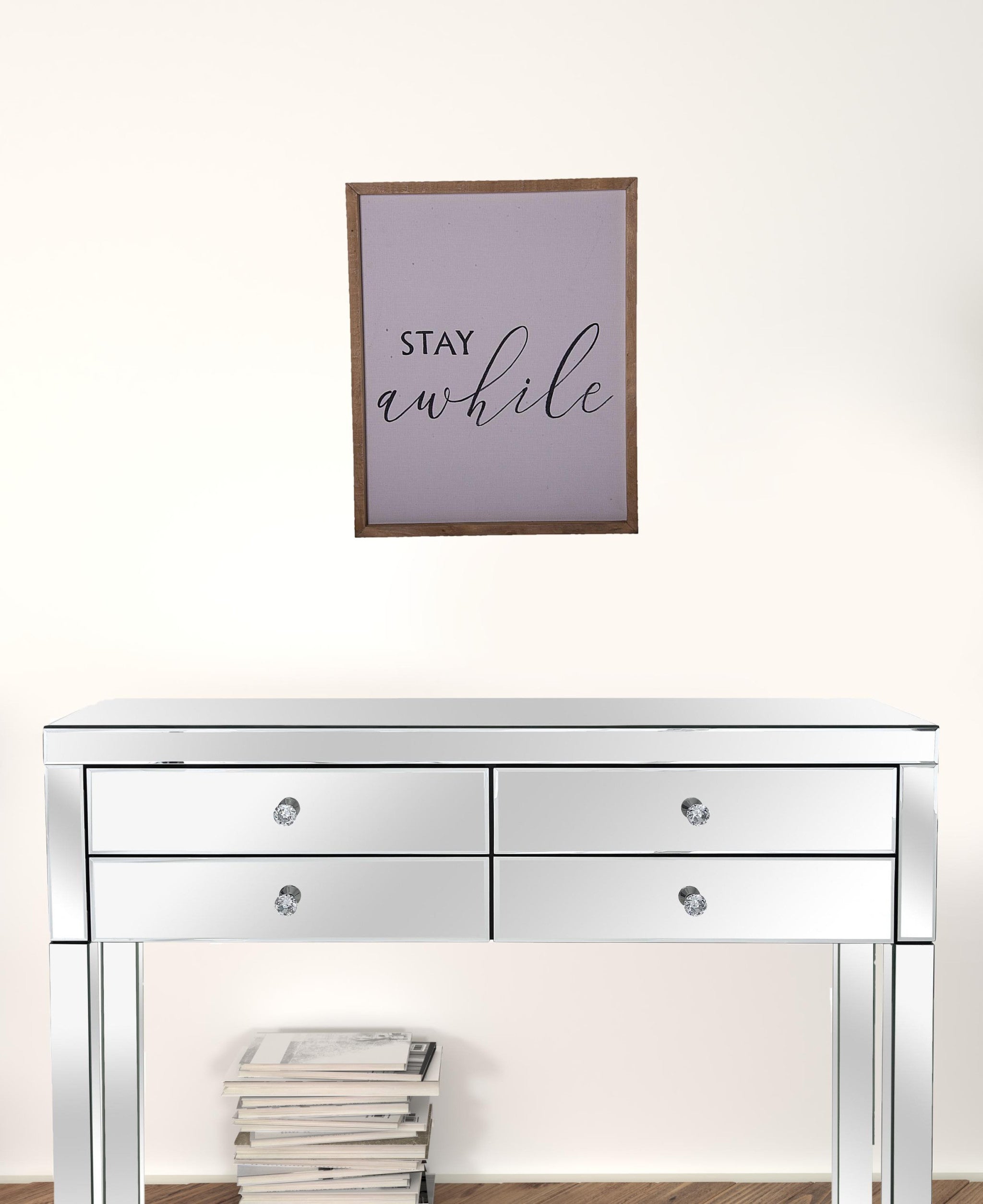 Black And White Stay Awhile Wall Decor