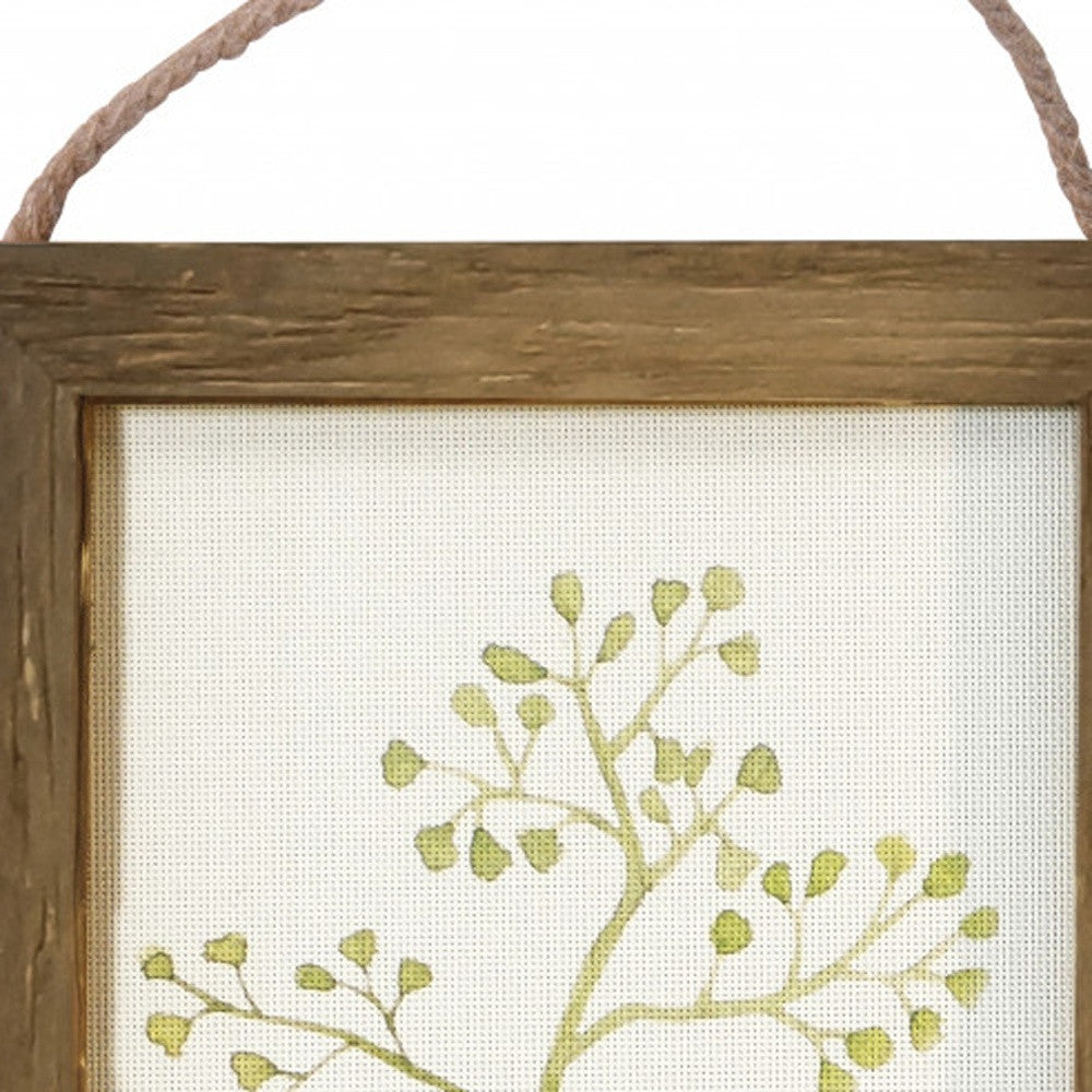 Brown Leaves Wood Frame Wall Decor