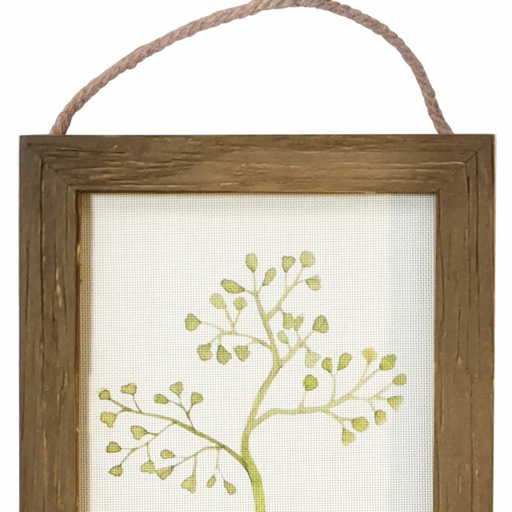 Brown Leaves Wood Frame Wall Decor