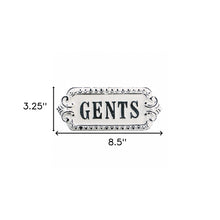 Black And White Metal Gents Bathroom Wall Decor